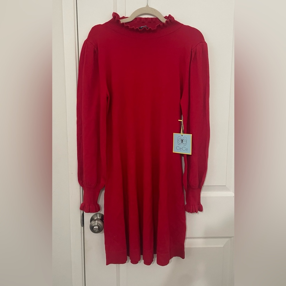 CeCe Red Midi Dress (NWT)